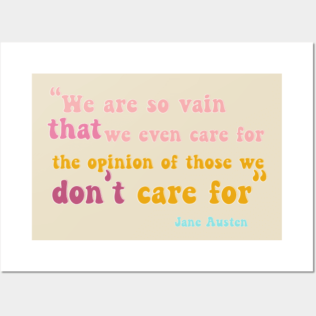 Jane Austen Rainbow Retro Text Quote Wall Art by The Lily and The Lark